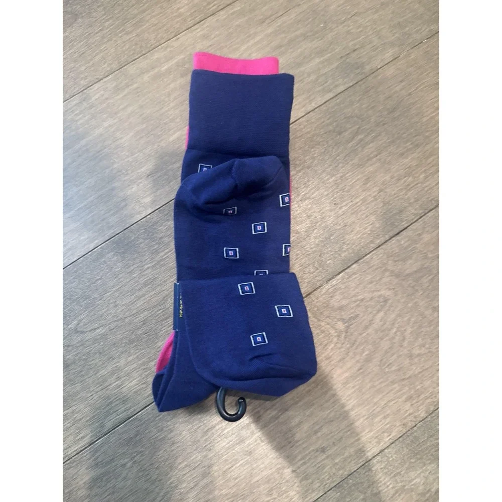 Polo Ralph Lauren Socks Mens 10-13 Pink Navy Paisley 2 Pack Dress Crew Pattern